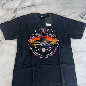 The Kooples Black and Orange Graphic Short Sleeve Tee